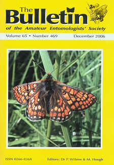 December 2006 Bulletin cover - showing a photograph of a Marsh Fritillary Butterfly