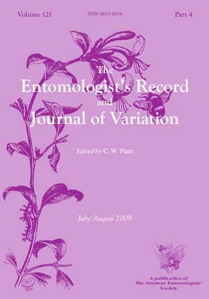 July/August 2009 Entomologist's Record cover